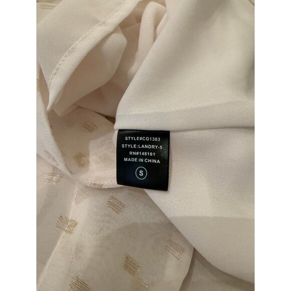 Buddy Love Women's Landry Metallic Gold V-Neck Tunic Blouse Size Small - Picture 5 of 8